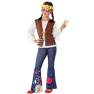 Atosa-60100 Costume-Déguisement Hippie 10-12, Fille, 60100, Multicolore, De De 10 à 12 ans