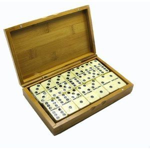 GMMH Domino in houten doos, geschenkdoos Dominos bordspel