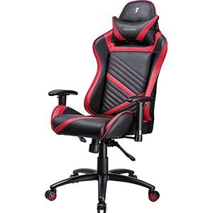 Tesoro Zone SPEED Gamingstoel F700 rood/zwart - gamingstoel smal met kantelfunctie, PU-leer, verstelbare armleuningen, nekkussen