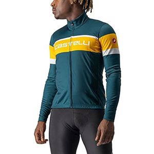 CASTELLI Passiste Heren Jersey Long Deep Teal/Goud Rod-Zilver Gra, XXL, Deep Teal/Goudenrood-zilver Gra