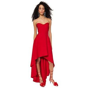 Trendyol Trendyol Dames Skater Regular Fit Woven Evening Dress Trendyol Avondjurk Geweven Regular Fit Dames Dames, Rood