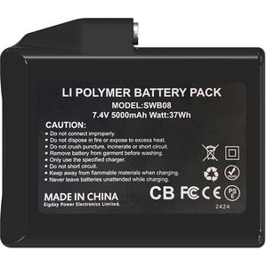 Leitz iComfi 65970095 lithium-ion batterij, 7,4 V, 5000 mAh, ideaal in combinatie met het iComfi verwarmingskussen, draadloze energiebron voor iComfi verwarmingsproducten, 75 x 65 x 20 mm