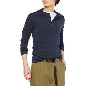 Amazon Essentials Henley shirt met lange mouwen, slim fit, marineblauw, XL