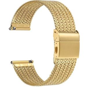 WOCCI Elite Metalen horlogeband voor dames en heren, geweven mesh van 316L roestvrij staal, vouwsluiting, bandbreedte 14 mm, 16 mm, 18 mm, 20 mm, 22 mm, 18 mm