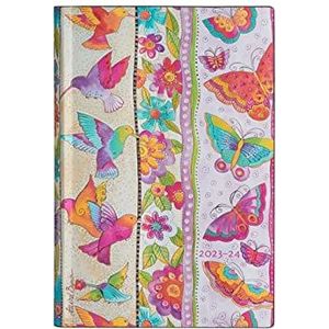 Paperblanks Flexi Agende met zachte deken, 13 maanden, 2023-2024, vlinders en kolibrie, dagelijks gebruik, mini (95 × 140 mm)