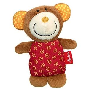 SIGIKID 42795 rammelaar beer rode sterren voor baby's, meisjes en jongens, aanbevolen vanaf de geboorte, rood/bruin