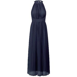 APART Fashion Robe en mousseline de soie pour femme, bleu marine, 40