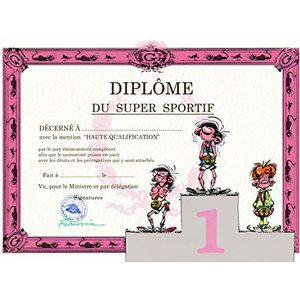 Gaston Lagaffe GLDP-7027 dubbele kaart met envelop ""Diplom du Super Sportive"" - Podium Compétition Sport Medaille Sportive