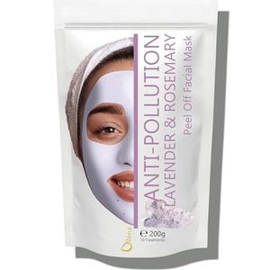 Hydraterend gezichtsmasker met alginaat poeder, anti-mee-eters veganistisch masker zonder uitspoelen exfoliërend 200 g (anti-vervuiling masker van lavendel en rozemarijn)