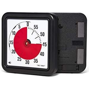 Time Timer Magnetische timer van 60 minuten met optisch signaal, countdown voor kinderen en volwassenen, klaslokaal of vergaderruimte (medium - 18 cm), TTA1-MAG-W