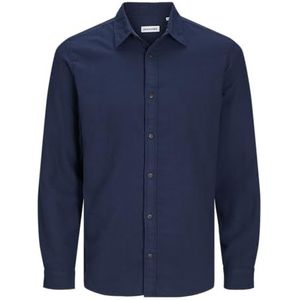 JACK&JONES PLUS Jjjoshua Fall Flannel Shirt Ls Pls Vrijetijdshemd voor heren, Marineblauwe blazer, details: effen