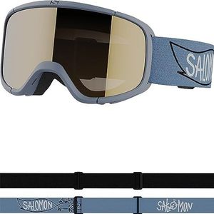 SALOMON Rio Uniseks skimasker voor kinderen, uitgebreid gezichtsveld, ideaal voor skiën en snowboarden, blauw, eenheidsmaat