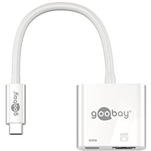Goobay 62110 USB-C HDMI-adapter, 4 K, 60 Hz, elektrische voeding, wit
