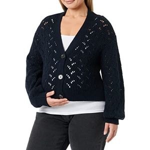 MAMALICIOUS MLVIBS Dames Gebreid Vest Cropped Knit Cardigan, Parijse Nacht/Details: Melange, S, Parijse nacht/detail: mix