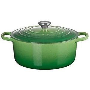 Le Creuset Signature 21177284082430 Gietijzeren stoofpan met deksel, Ø 28 cm, rond, geschikt voor alle warmtebronnen en inductie, inhoud 6,7 l, 6,125 kg, bamboe, 21177284082430