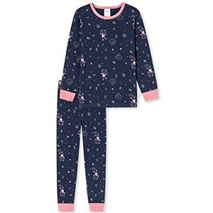 Schiesser Schlafanzug Lang Pijama set voor meisjes, Donkerblauw (II).