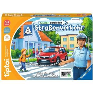 Ravensburger tiptoi spel 00173 - veilig op de weg - educatief spel vanaf 4 jaar, educatief verkeersspel voor jongens en meisjes, voor 1-4 spelers: beleef een dag in de verkeersschool
