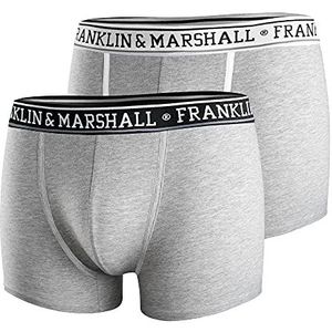 Franklin & Marshall Boxershorts voor heren, Licht Grijs Melange/Wit/Anthr