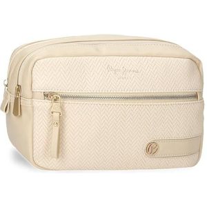 Pepe Jeans Sprig Trousse Beige 26 x 16 x 12 cm Cuir synthétique by Joumma Bags, Beige, Talla única, Trousse de Toilette, Beige, Taille unique, Trousse de toilette