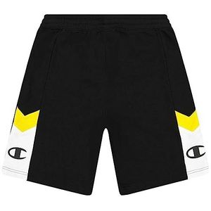 Champion Herenshort met zakken en inzetstukken met contrasterende strepen 217193, zwart/wit/geel