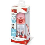 NUK Disney First Choice Drinkbeker | 6-18 maanden | temperatuurcontrole | lekvrije siliconen tuit | anti-colic ventilatie | BPA-vrij | 150 ml | Minnie Mouse (rood)