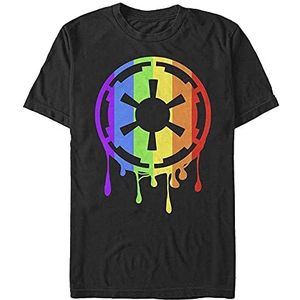 Star Wars Empire Rainbow Organic Uniseks T-shirt met korte mouwen, zwart, L, SCHWARZ