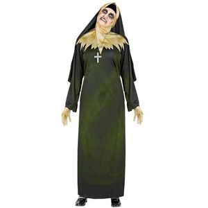 Widmann - Nonne Démonie-jurk, capuchon, sluierkraag, handschoenen, ketting zombie, carnaval, themafeest