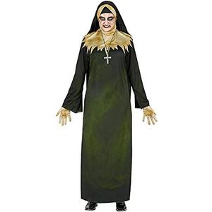 Widmann - Nonne Démonie-jurk, capuchon, sluierkraag, handschoenen, ketting zombie, carnaval, themafeest