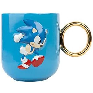 Grupo Erik - Sonic mok 350 ml | officieel gelicentieerde keramische mok | koffie- en theemok, cadeau-idee voor geek, verjaardag of Kerstmis