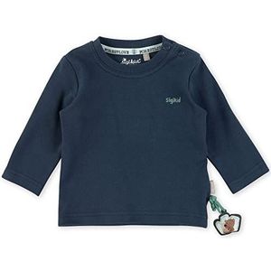 Sigikid Baby Jongens shirt met lange mouwen van biologisch katoen T-shirt voor jongens, donkerblauw/effen