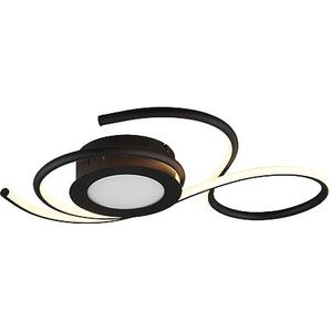 TRIO, Plafonnier, Jive incl. 1 x LED,SMD,36,0 Watt,2700-6000K,4300 Lm. Plastique, Blanc, Corps: Métal, noir mat L:50,0cm, L:45,0cm, H:7,6cm