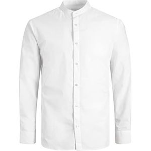 Jack & Jones Jjjoe LS Plain Mao-T-shirt voor heren, korte mouwen, wit, XL, Wit.