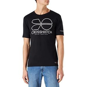 Crosshatch Novello T-shirt voor heren, zwart, S, zwart.