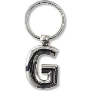 if Gepersonaliseerde metalen sleutelhanger alfabet letters G 7 cm zilver, zilver, 7 cm, klassiek, zilver., Klassiek