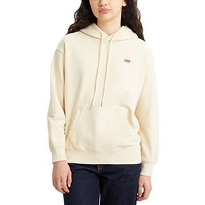 Levi's Standaard hoodie crème brulee sweater met capuchon, niet grafisch, dames, standaard capuchon, crème brûlée, XS, Sweatshirt met capuchon standaard crème brûlée