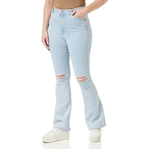 Dr. Denim Moxy Flare dames jeans, Breeze Superlight Stone Ripped