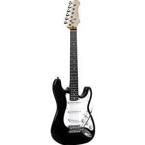 EKO music S-100 3/4 elektrische gitaar Stratocaster 6 snaren, zwart/wit