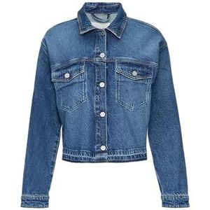 s.Oliver Veste en jean surdimensionnée avec ourlet ouvert, bleu, 48