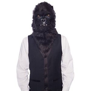 Moving Mouth Mask Mouth 21763 Gorilla AFFE Deluxe huisdiermasker, zwart, één maat,