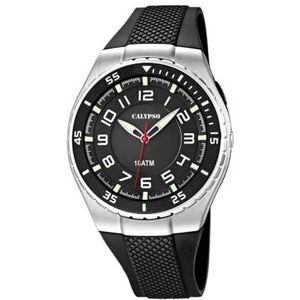 Calypso Watches K6063/4 polshorloge voor jongens, kwarts, analoog, kunststof armband, zwart