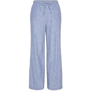 PIECES Pcapia Hw Wide Pants Mm Damesbroek, Nautisch blauw/strepen: glanzend wit, L