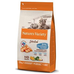 Nature's Variety Selected - Droogvoer voor volwassen katten – graanvrij – met Noorse zalm zonder randen – 1,25 kg