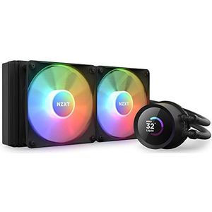 NZXT Kraken 240 RGB vloeistofkoeler voor AIO 240 mm processor, personaliseerbaar 1,54 inch vierkant lcd-display voor afbeeldingen, prestatiemetingen, krachtige pomp, 2 F120-ventilatoren