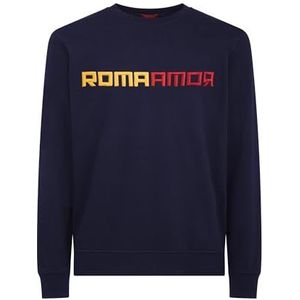 AS Roma RM Uniseks sweatshirt voor volwassenen, Blauw