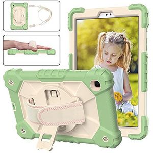 Étui pour Samsung Galaxy Tab A7 Lite 8,7"" SM-T220/T225 résistant aux chocs Étui de protection robuste avec support rotatif pour stylo, sangle de poignet et bandoulière pour enfant