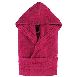 Top Towel Badjas uniseks - badjas voor dames of heren - badjas met capuchon - 100% katoen - 500 g/m² - badstof badjas, Fuchsia