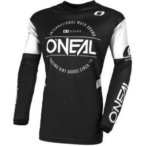 O'NEAL Enduro MX Motorcrossshirt, ademende stof, gevoerde elleboogbescherming, pasvorm voor maximale bewegingsvrijheid, Element Jersey Brand voor volwassenen, Zwart/Wit