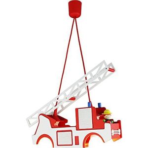 Elobra Brandweerman plafondlamp brandweerman plafondlamp hanglamp kinderlamp fitting E27 rood