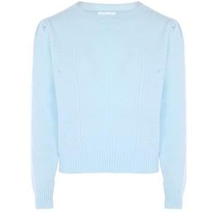 Blonda Pull vintage en tricot à col rond pour femme Bleu clair Taille XL/XXL, bleu clair, XL