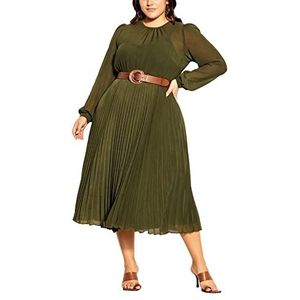 CITY CHIC Robe ample pour femme, vert olive, 44 grande taille